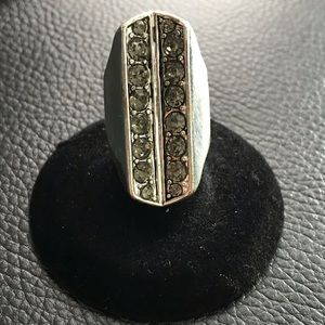 Long Silver Diamond Ring 💍